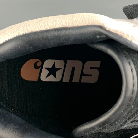 CONVERSE Size 10 Cream Black Mixed Materials Leather Sneakers - Picture 7 of 10